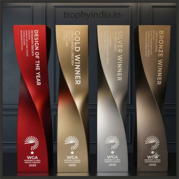 Twisted Spiral Wooden Column Trophy Manufacturers in Delhi, Gurgaon & Noida