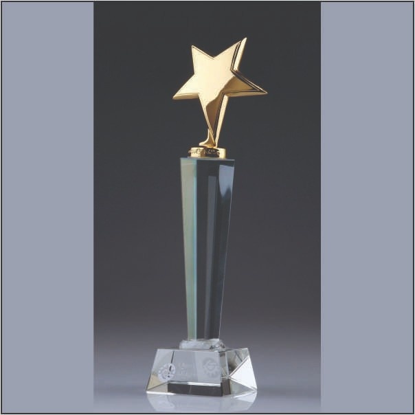 Handcrafted Gold Star Trophy for Sports & Military Honors