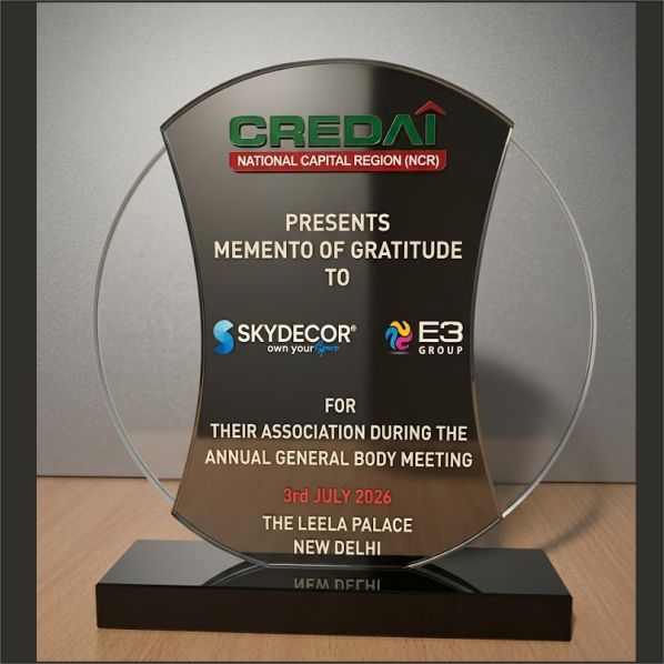 Custom 7-8 Inch Layered Acrylic Trophy with Black Cutout – Trophy India