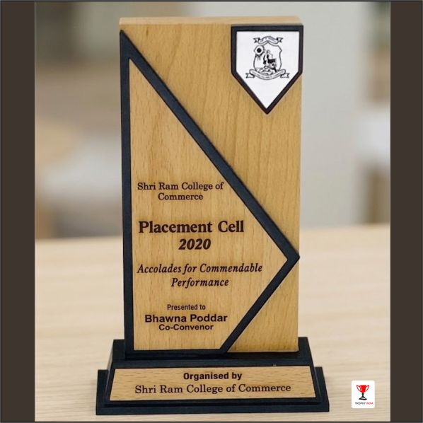 Custom 8-10 Inch Natural Wooden Corporate Trophy – Trophy India