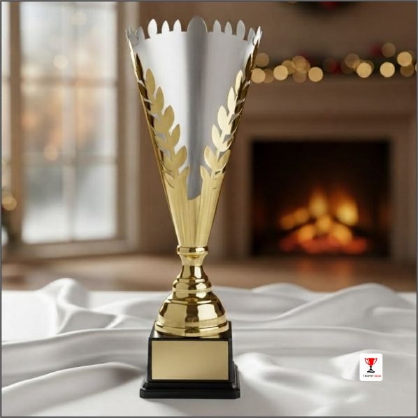 Premium Handcrafted Dual Tone Metal Championship Cup Trophy | TrophyIndia