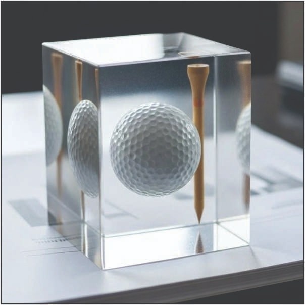Custom 3D Laser Golf Crystal Cube Trophies | Trophy India