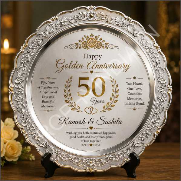 Buy 50th Anniversary Salver Trophies Online | Trophy India