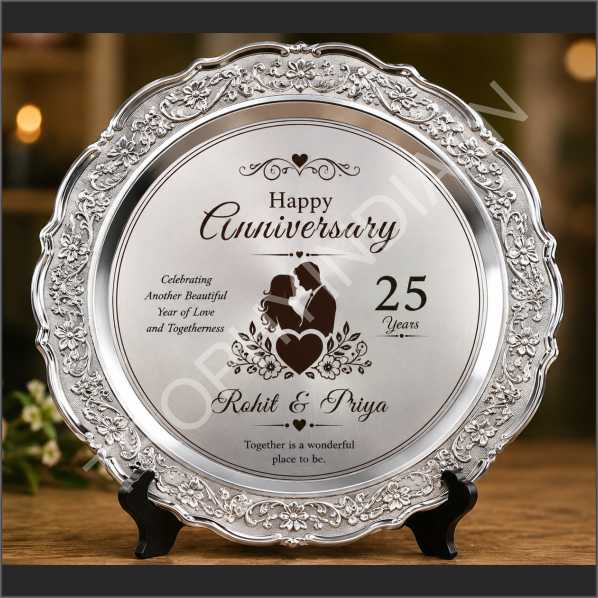 Buy 25th Anniversary Salver Trophies Online | Trophy India