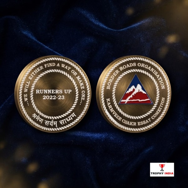 Border Roads Organisation Custom Brass Medallion