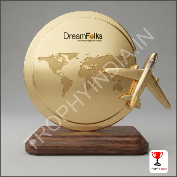 Global Excellence Aviation Trophy | Custom Gold Awards Delhi NCR