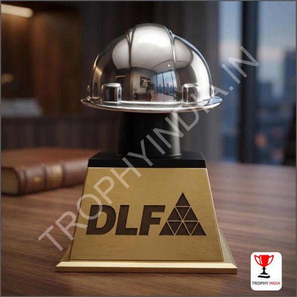 Silver Plated Helmet Trophy | Custom Construction Awards Delhi NCR