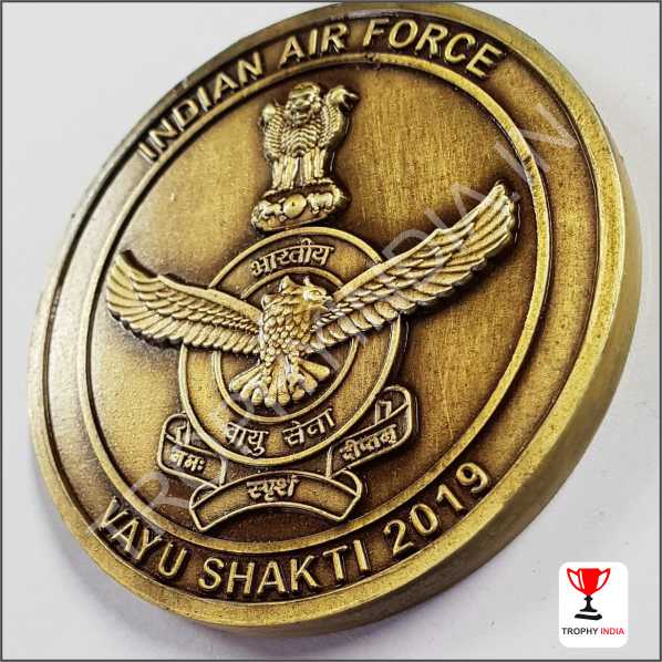 Indian Air Force Official Brass Medallion - Air HQ (VB)