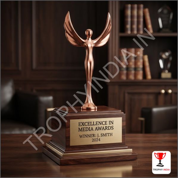 Elegant Winged Metal Trophies | Custom Achievement Awards Delhi NCR