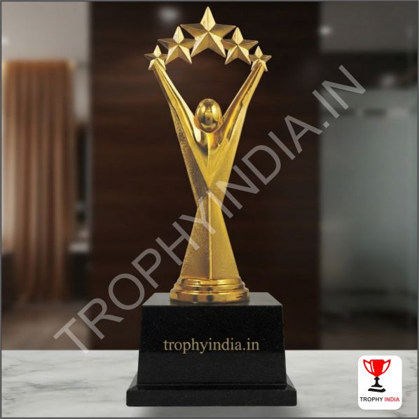 Premium Handcrafted Metal Human Figure Five Star Trophy | TrophyIndia