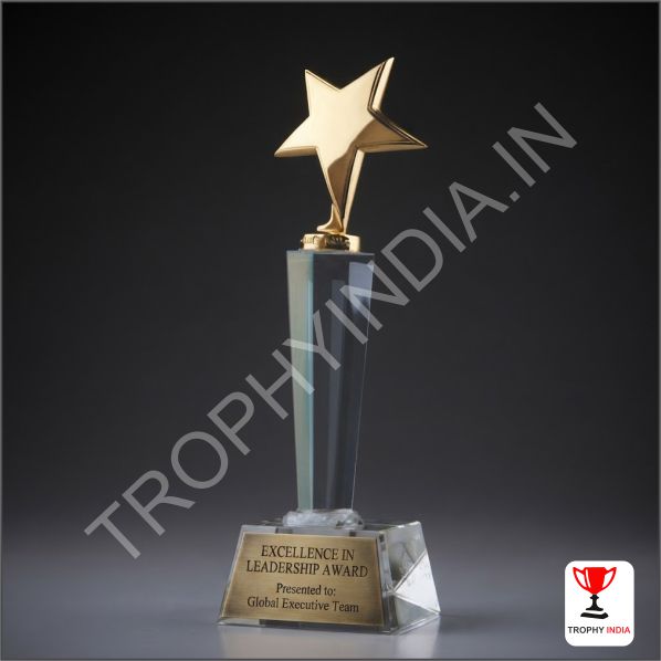 Handcrafted Gold Star Trophy for Sports & Military Honors