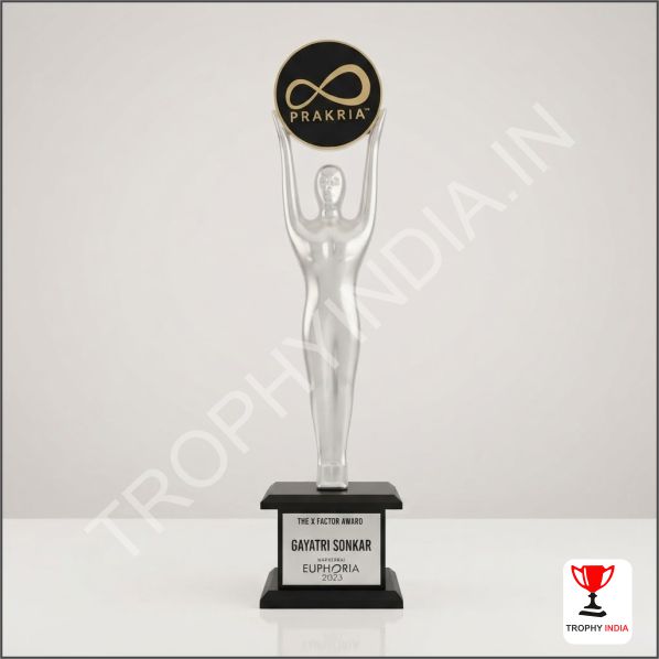Handcrafted Silver Humanoid Corporate Trophy | Custom Award
