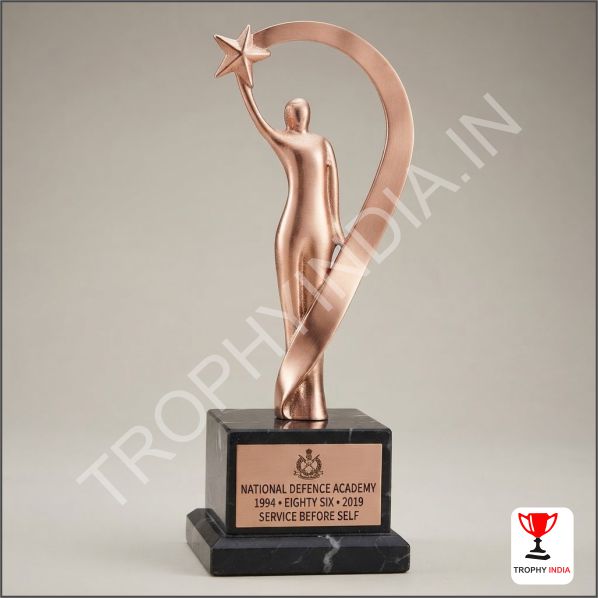 Elite Lady Star Metal Trophy - Premium Corporate Award for Women