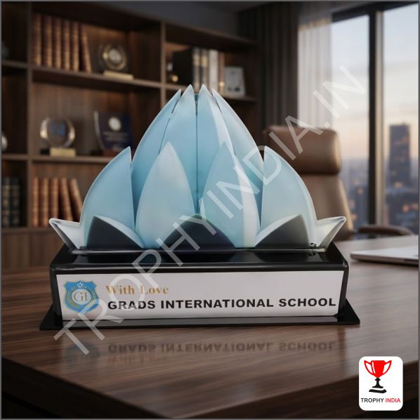 Custom Lotus Shape Acrylic Award
