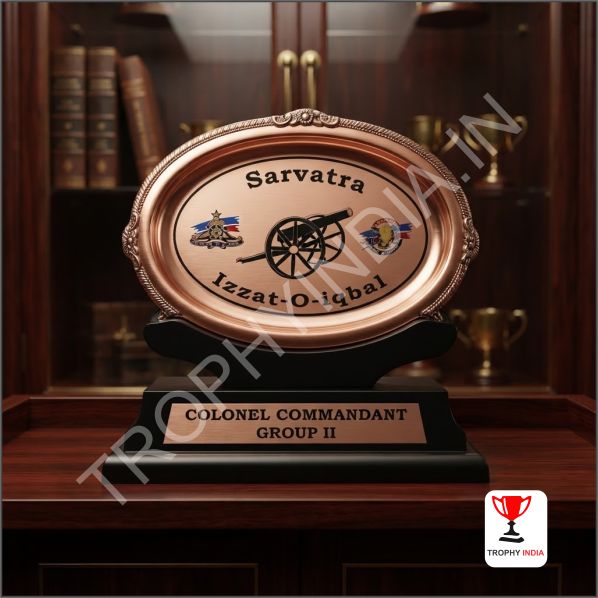 Custom Copper Finish Salver Plate - Military Mementos & Corporate Honors