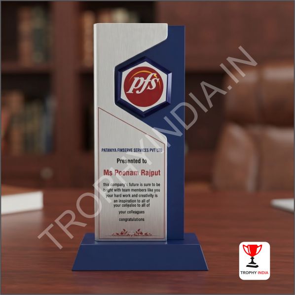 Dual-Tone Corporate Wooden Trophy for TrophyIndia.in.