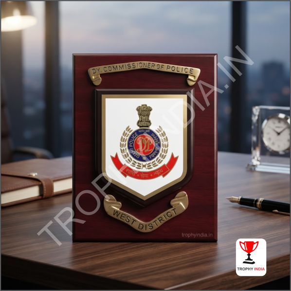 Custom Police & Government Mementos Delhi | Wooden Shield Awards