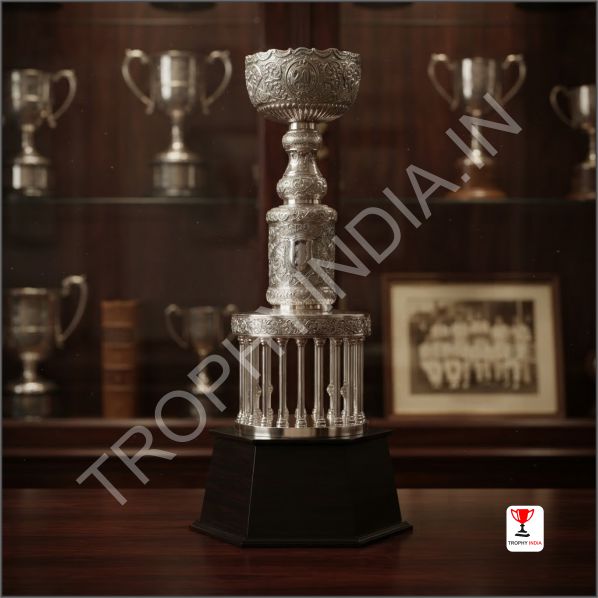 Classic Metal Pillar Cup Trophy for Cricket & Football Events