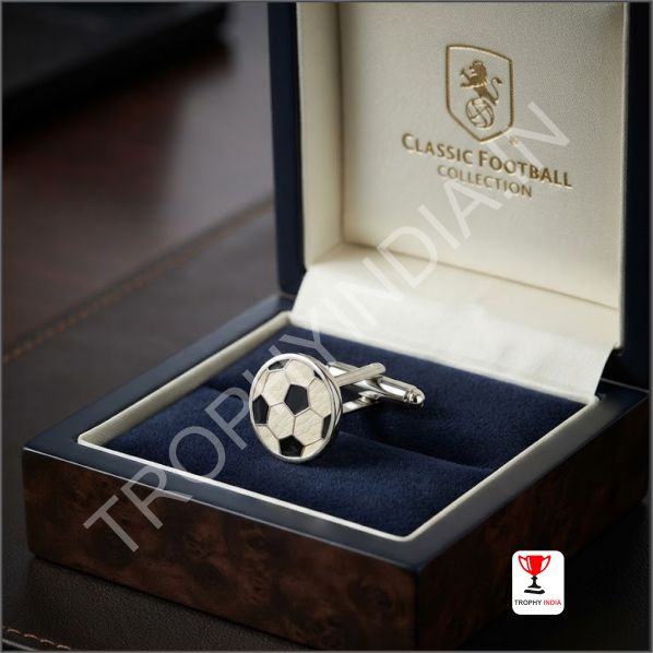 Custom Silver Football Enamel Cufflinks Badges and Medals