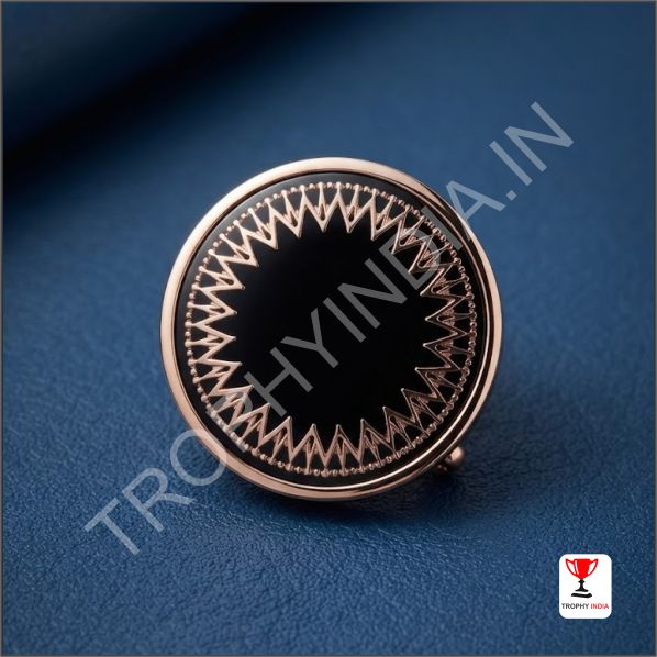 Custom Rose Gold Circular Enamel Lapel Pins Badges and Medals