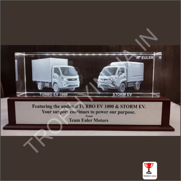 Custom Horizontal Crystal Block Trophies & Gifts | Trophy India