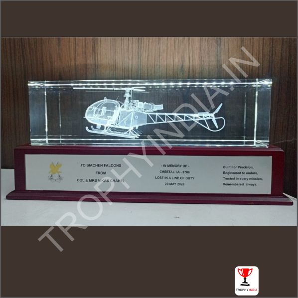 Custom Military Crystal Block Trophies and Mementos Trophy India