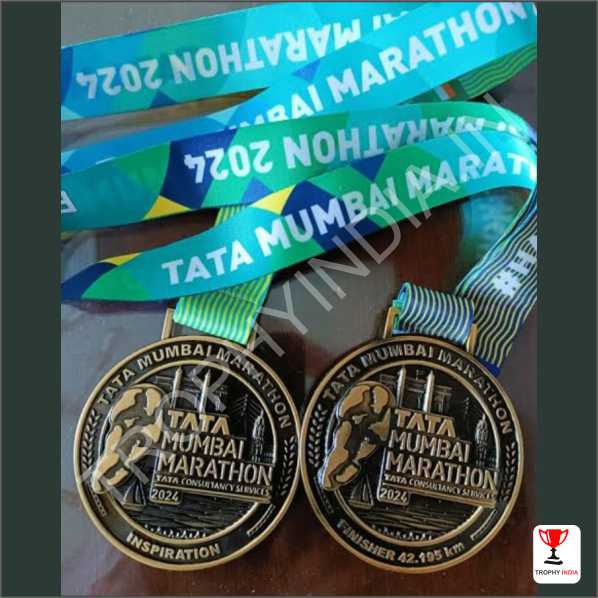Customized Antique Gold Marathon Finisher Medal | Trophy India