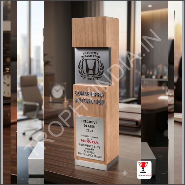 Customized Executive Wooden Pillar Award Trophy | Trophy India