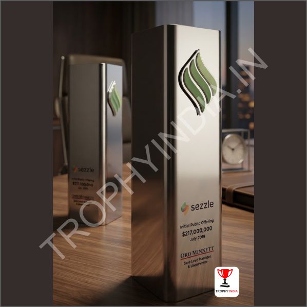 Customized Executive Brushed Metal Pillar Award Trophy | Trophy India