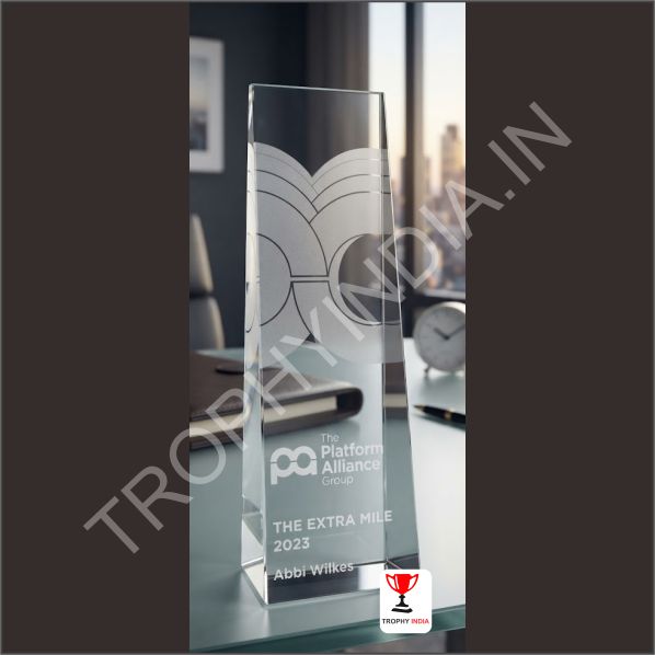 Customized Executive Tall Crystal Column Award Trophy | Trophy India
