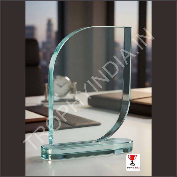 Customized Executive Curved Jade Glass Sail Award Trophy | Trophy India