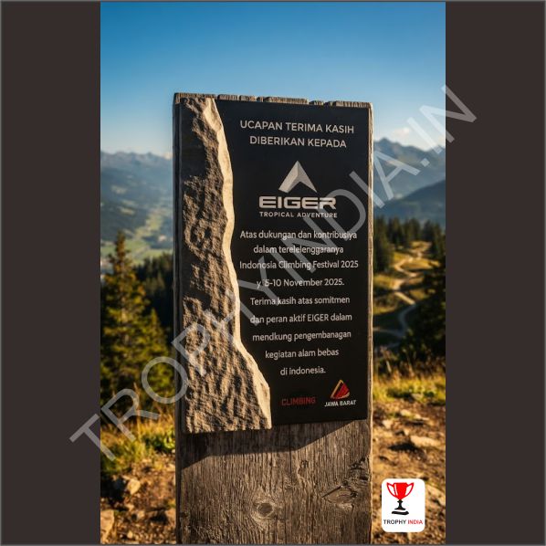 Customized Executive Natural Edge Slate Stone Award Plaque | Trophy India