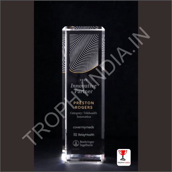 Customized Executive Crystal Column Award Trophy | Trophy India