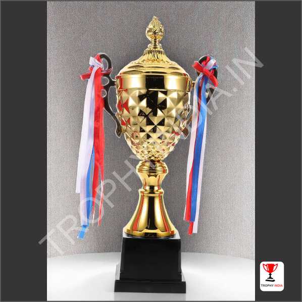 Customized Diamond-Patterned Gold Championship Trophy Cup | Trophy India
