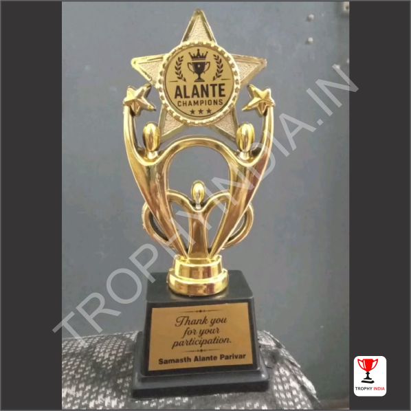 Customized Fiber Gold Star & Victory Figures Trophy | Trophy India