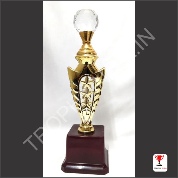 Customized Gold Pillar Crystal Sphere Award Trophy | Trophy India