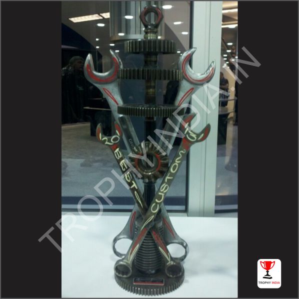 Customized Recycled Metal Tool & Gear Industrial Trophy | Trophy India