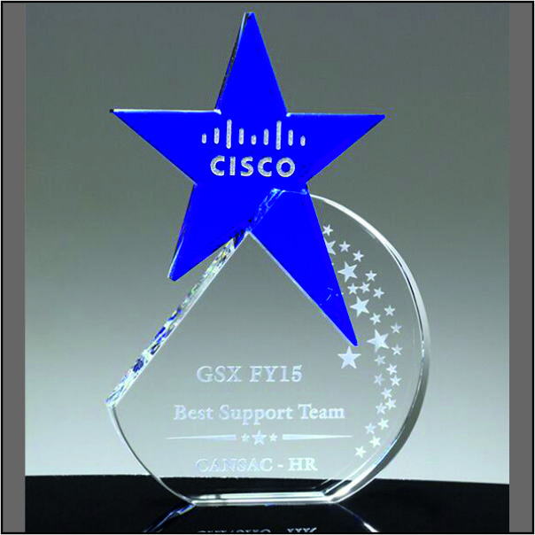 Star Crystal Trophy Award | Customized Corporate Crystal Award