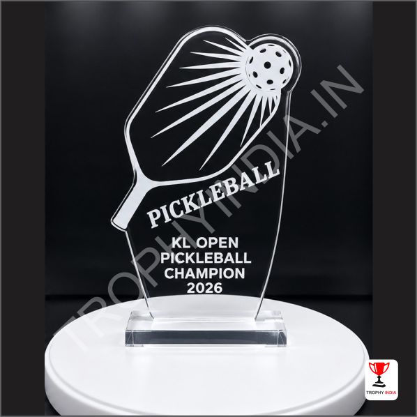 Customized Clear Acrylic Pickleball Championship Award | Trophy India