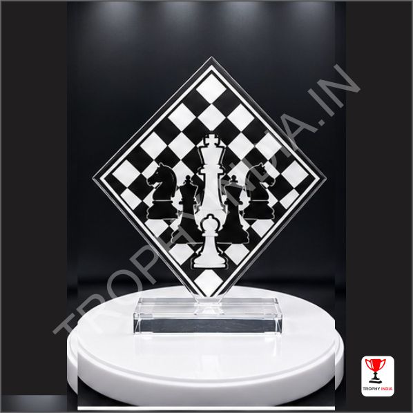 Customized Chess Acrylic Trophy with UV Printing